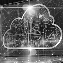 The digital cloud with schematics